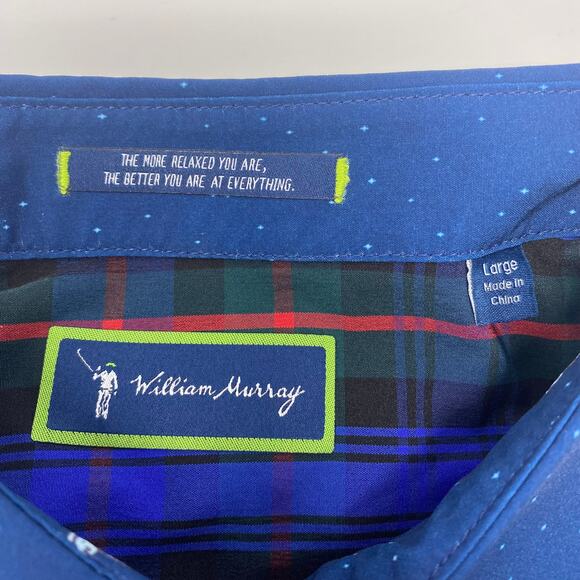 William Murray Large Blue Astronaut Pattern Long Sleeve Button Down Shirt NWT - Picture 2 of 5